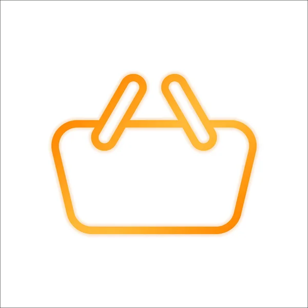 Значок Корзины Покупок Простой Линейный Значок Тонким Контуром Оранжевый Знак — стоковый вектор
