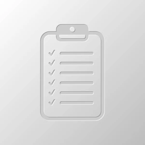 Tableta Papel Lista Verificación Con Marcas Verificación Esquema Lineal Delgado — Vector de stock