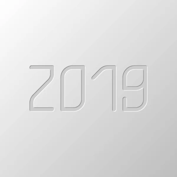 2019 Sayı Simgesi Yeni Yılınız Kutlu Olsun Kağıt Tasarımı Düzenlenen — Stok Vektör