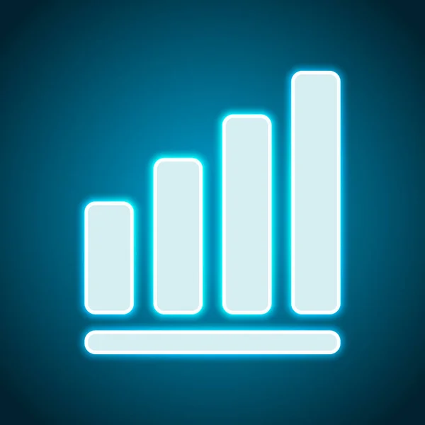 Büyüyen Grafik Hat Simgesi Neon Tarzı Işık Dekorasyon Simgesi Parlak — Stok Vektör