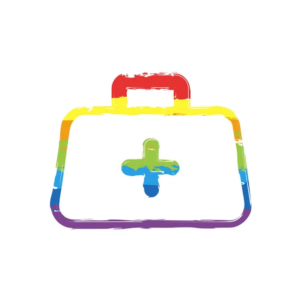 Trousse Premiers Soins Symbole Contour Panneau Dessin Style Lgbt Sept — Image vectorielle