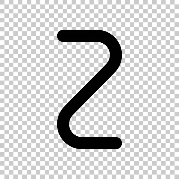 Nummer Zwei Ziffer Einfacher Buchstabe Auf Transparentem Hintergrund — Stockvektor
