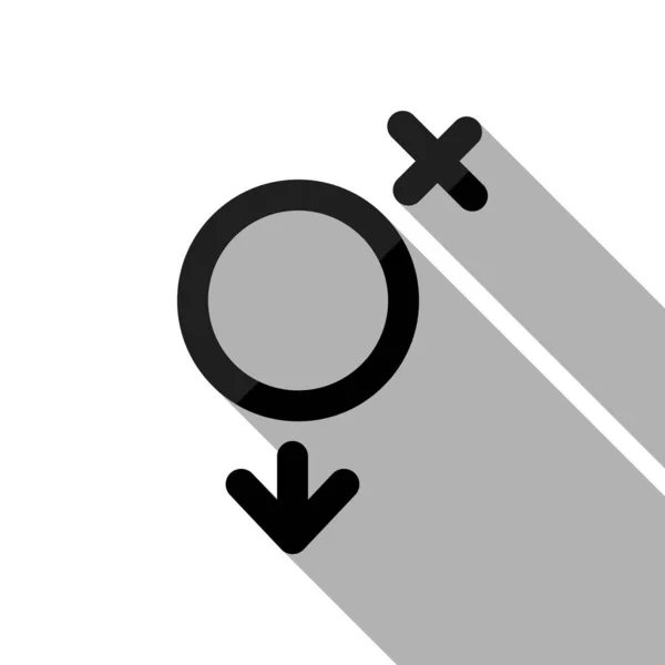 Geslacht Symbool Lineaire Symbool Eenvoudige Transgender Pictogram Zwarte Object Met — Stockvector