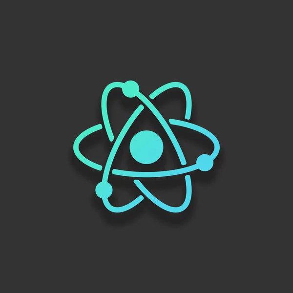 Symbole Atome Scientifique Icône Simple Concept Logo Coloré Avec Ombre — Image vectorielle