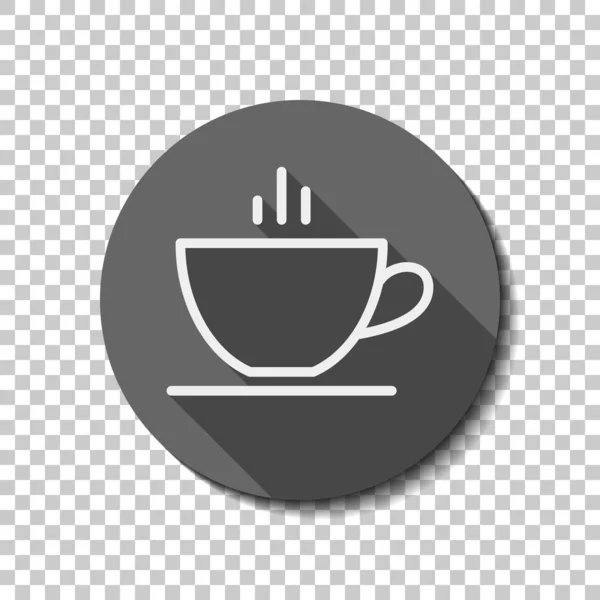 Απλό Καπάκι Καφέ Τσάι Γραμμική Εικονίδιο Λεπτό Περίγραμμα Λευκή Επίπεδη — Διανυσματικό Αρχείο