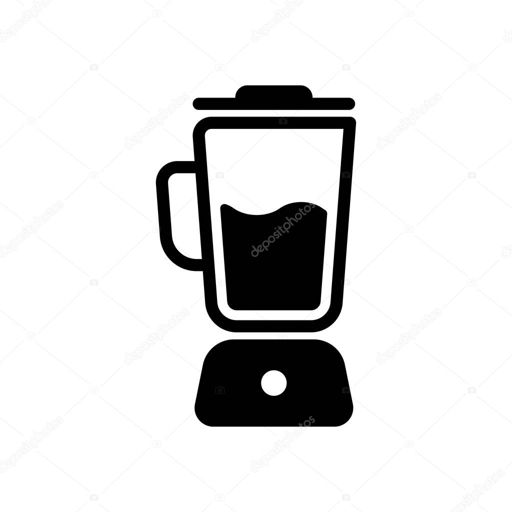 Simple blender icon. Electronic kitchen mixer. Black on white background