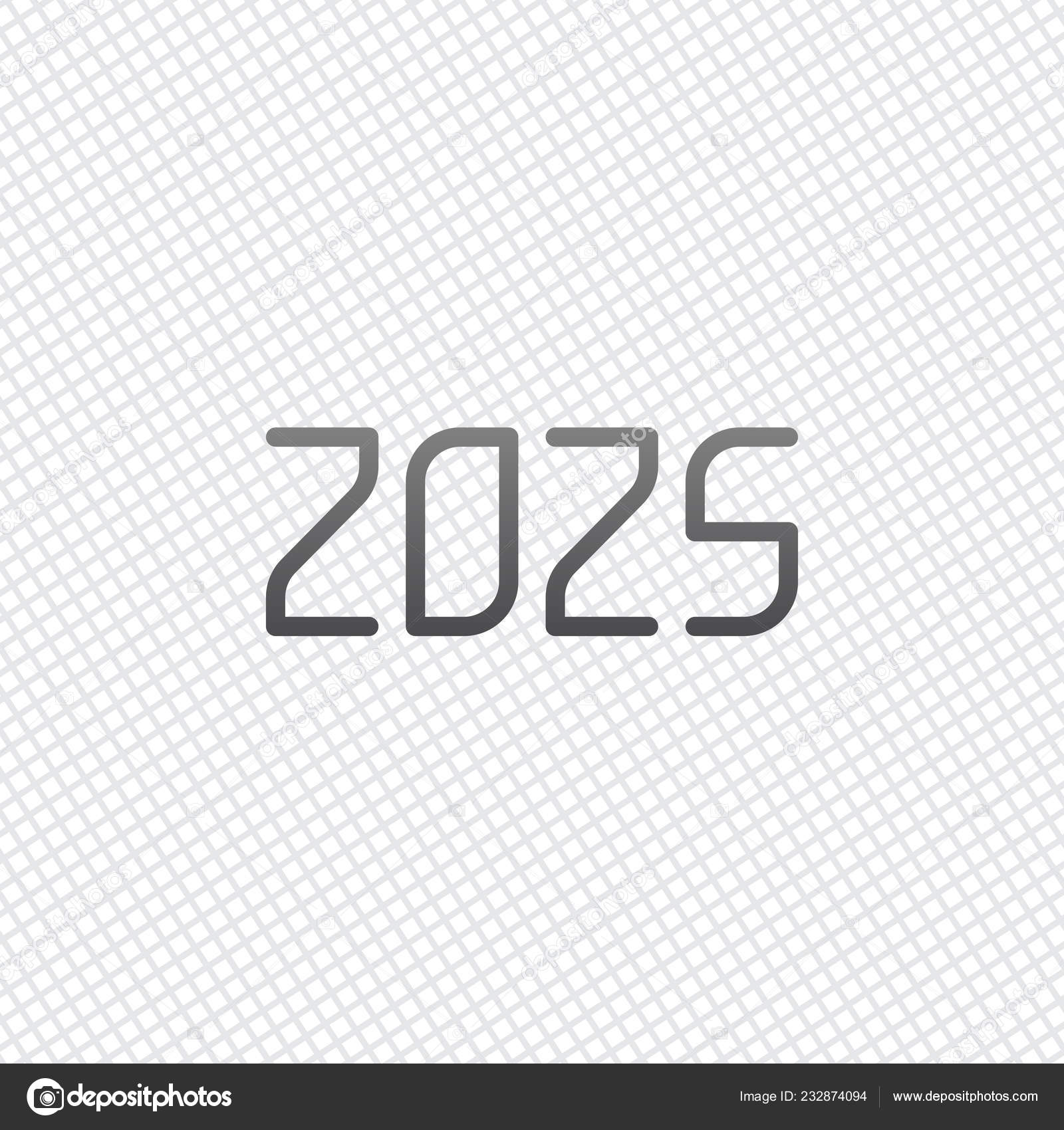 2025 Number Icon Happy New Year Grid Background Stock Vector Image by