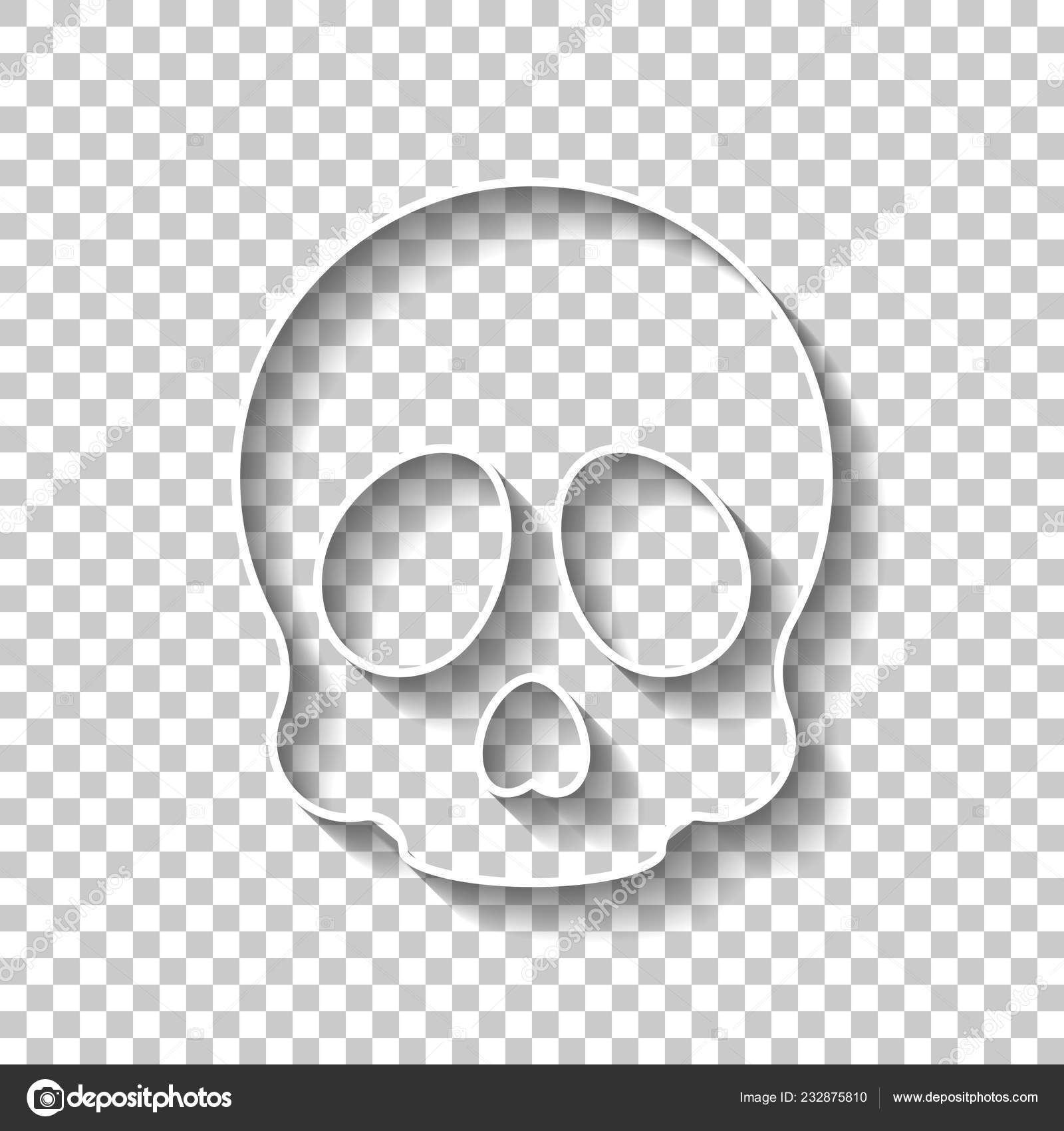 Simple Skull Icon White Outline Sign Shadow Transparent Background Stock Vector Royalty Free Vector Image By C Fokas Pokas 232875810