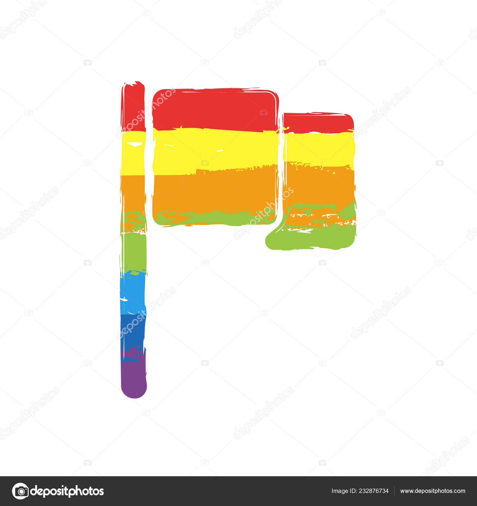 Bandera roja naranja amarilla verde azul y violeta
