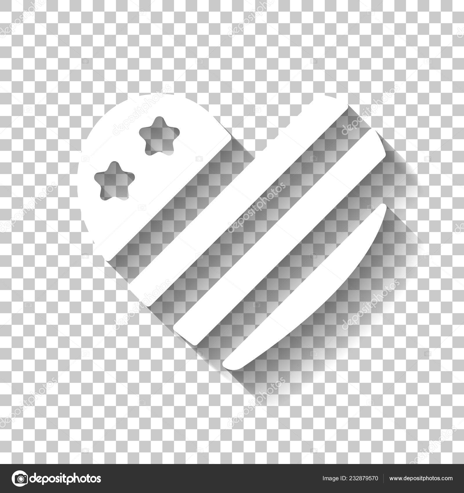 Simple Usa Flag Icon Heart Shape White Icon Shadow Transparent