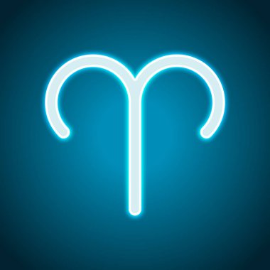 Astrolojik işaret. Koç basit simgesi. Neon tarzı. Işık dekorasyon simgesi. Parlak elektrik sembolü