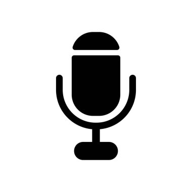 mikrofon. basit siluet. Beyaz arka planda siyah simgesi