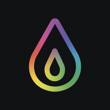 alev ateş. basit siluet. Gökkuşağı rengi ve koyu arka plan