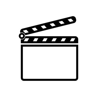 Film bel soğukluğu kurulu sinema açık simgesi. Beyaz arka planda siyah simgesi