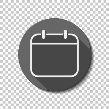 Basit takvimi, lineer, ince anahat. düz simgesi, uzun gölge, daire, şeffaf ızgara. Rozet veya etiket stili