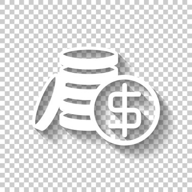 . Gölge şeffaf arka plan üzerinde beyaz simgesi