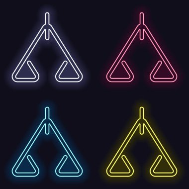 Soyut simgesini veya logo ölçek. Neon işareti kümesi. Koyu arka plan üzerinde casino tarzı. Seamless modeli
