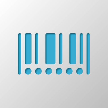 Barkod simgesi. Daire numaraları yerine. Kağıt tasarımı. Gölge ile düzenlenen sembolü