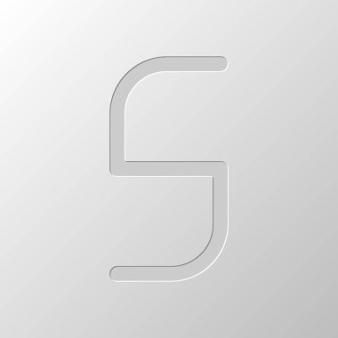 Sayı 5, rakamı, beşinci. Kağıt tasarımı. Düzenlenen sembolü. Çekirdeksiz stili