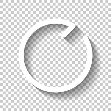 Basit oklar, güncelleştirmek, yeniden, saat yönünde. Gezinti simgesi. Basit ok, geriye doğru. Gezinti simgesi. Doğrusal sembolü ile ince bir çizgi. Bir çizgi stili. Gölge şeffaf arka plan üzerinde beyaz simgesi