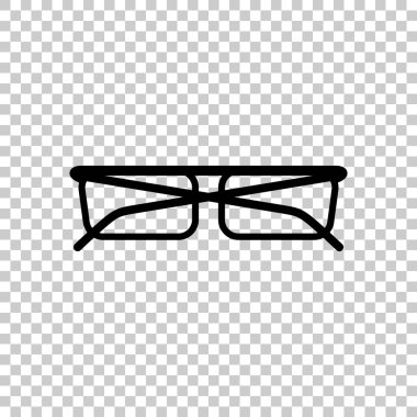 gözlük simgesi. Saydam arka plan üzerinde siyah simgesi.