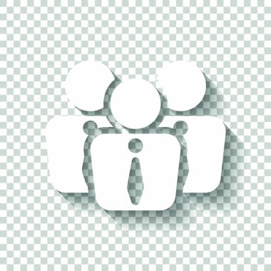 Office insanlar, takım. Gölge şeffaf arka plan üzerinde beyaz simgesi