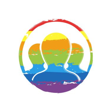 Daire, kaç kişi takımı. Çizim işaretiyle Lgbt stil, gökkuşağı (kırmızı, turuncu, sarı, yeşil, mavi, Indigo, menekşe, yedi renk