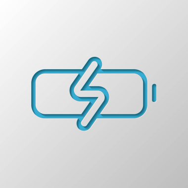 Basit şarj pil, şarj düzeyi. Kağıt tasarımı. Gölge ile düzenlenen sembolü