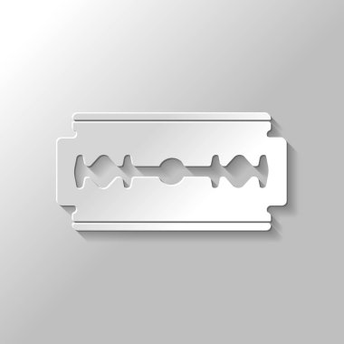 bıçak. basit siluet. Gri zemin üzerine gölge ile kağıt stili simgeler kümesi