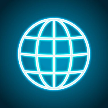 Basit simge. Doğrusal, ince anahat. Neon tarzı. Işık dekorasyon simgesi. Parlak elektrik sembolü