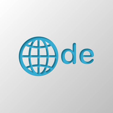 Almanya, dünya ve de etki alanı. Kağıt tasarımı. Gölge ile düzenlenen sembolü