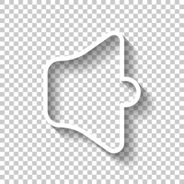 Basit birim sessiz. Doğrusal, ince anahat. Gölge şeffaf arka plan üzerinde beyaz simgesi