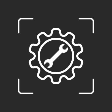 vitese anahtarı. Beyaz nesne kamera otomatik odaklama koyu arka plan üzerinde