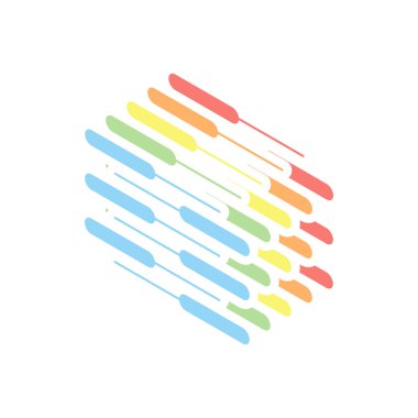 Çift piyano klavye simgesi. Düet. Rekabet, dikey görünüm. Beyaz arka plan üzerinde renkli izometrik simgeler yığını