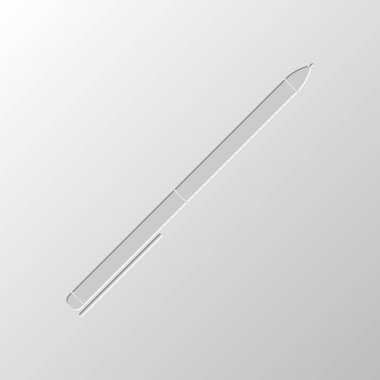 Kalem simgesi. Kağıt tasarımı. Düzenlenen sembolü. Çekirdeksiz stili