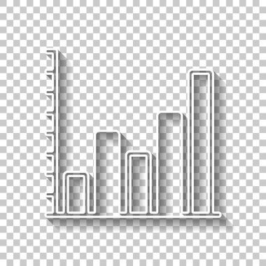 Grapgic finans, büyümek. Gölge şeffaf arka plan üzerinde beyaz anahat işaretiyle