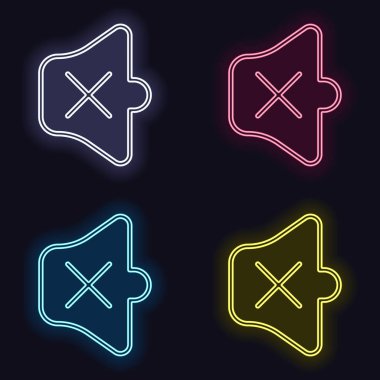 Basit birim sessiz. Doğrusal, ince anahat. Neon işareti kümesi. Koyu arka plan üzerinde casino tarzı. Seamless modeli