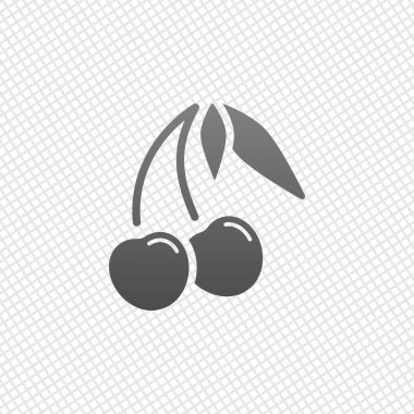 Kiraz yaprakları, doğa simgesi ile silüeti. Kılavuz arka plan üzerinde