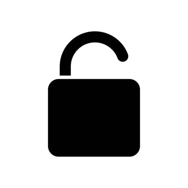 simgesini kilidini. Beyaz arka planda siyah simgesi