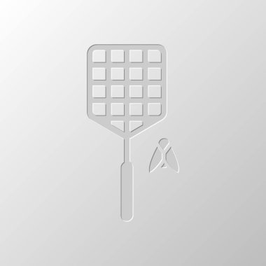 Sinek sineklik ve böcek. Basit simgesi. Kağıt tasarımı. Düzenlenen sembolü. Çekirdeksiz stili