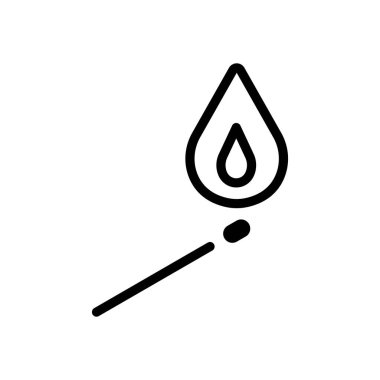 ve yangın alev ile aynı. basit siluet. Beyaz arka planda siyah simgesi