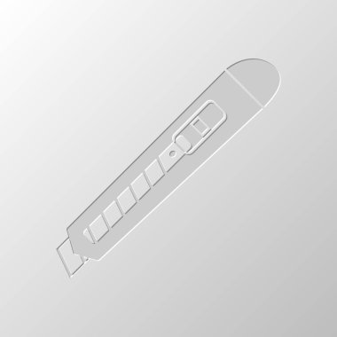 Kağıt kesici simgesi. Kağıt tasarımı. Düzenlenen sembolü. Çekirdeksiz stili