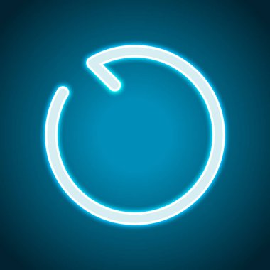 Basit oklar, güncelleştirmek, yeniden, saat yönünün tersine. Gezinti simgesi. Basit ok, geriye doğru. Gezinti simgesi. Doğrusal sembolü ile ince bir çizgi. Bir çizgi stili. Neon tarzı. Işık dekorasyon simgesi. Parlak elektrik sembolü