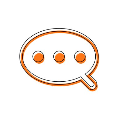 Basit metin bulut. Doğrusal, ince anahat. İzole simge siyah ince dağılımı ve farklı katmanlarda doldurma taşındı turuncu oluşan. Beyaz arka plan