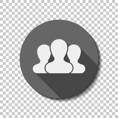 Takım, birkaç kişi. düz simgesi, uzun gölge, daire, şeffaf ızgara. Rozet veya etiket stili