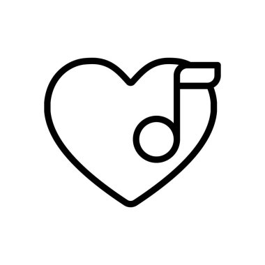 Duydum ve dikkat, favori müzik. İnce anahat ile doğrusal simgesi