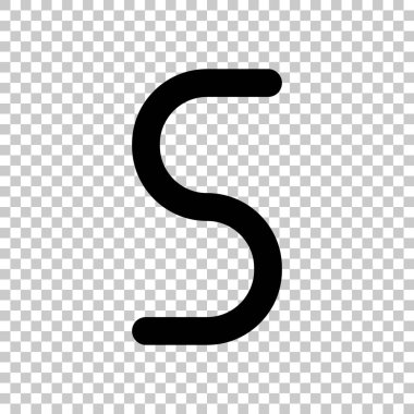 Sayı beş, sayısal, basit mektup. Saydam arka plan üzerinde.