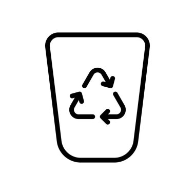 Recucle bin, backet yeniden sembolü. Doğrusal, ince anahat