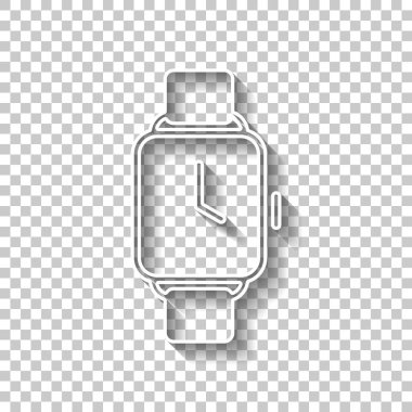 El kare görüntü akıllı izle. Teknoloji simgesi. Gölge şeffaf arka plan üzerinde beyaz anahat işaretiyle