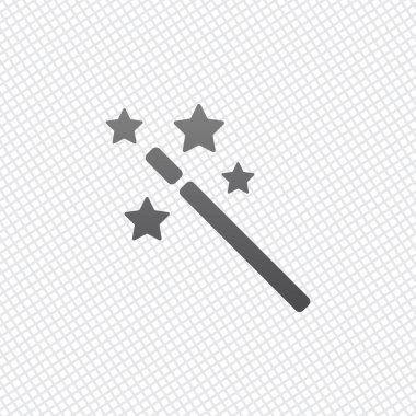 yıldız ile sihirli değnek. basit siluet. Kılavuz arka plan üzerinde